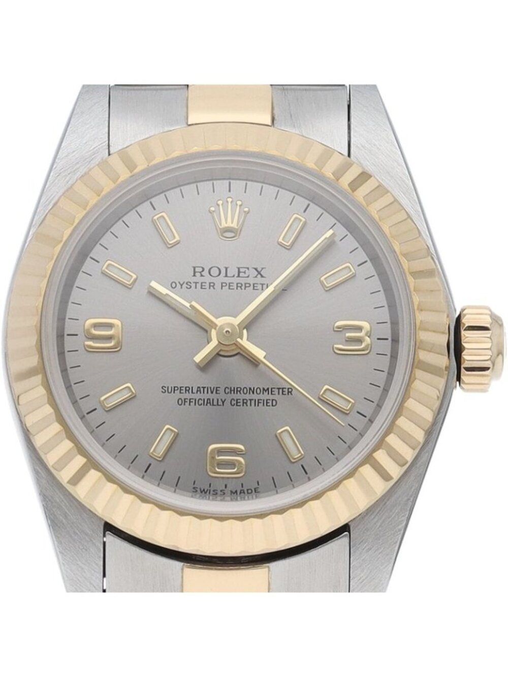 Rolex Oyster Perpetual Watch Box 18k Yellow Gold SS Silver Specification